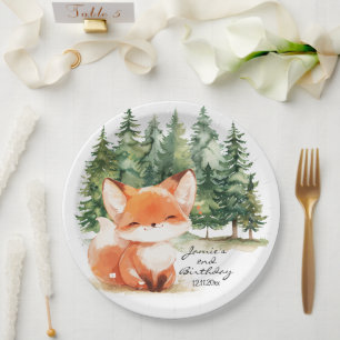 Whimsical Woodland Baby Fox 2. Pappteller
