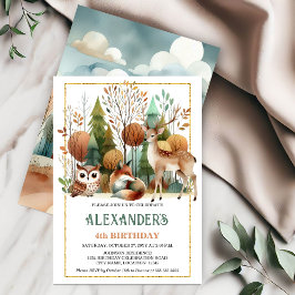 Whimsical Woodland Birthday Party Einladung