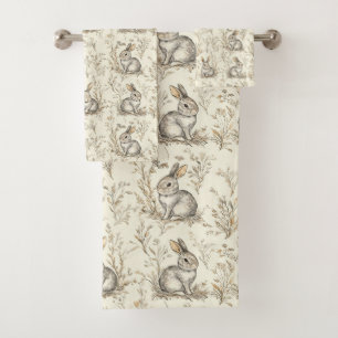 Whimsical Woodland Bunnies Badhandtuch Set