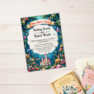 Whimsical Woodland Castel Fairytale Hochzeit Acryleinladungen