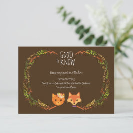 Whimsical Woodland Cat & Fox Wedding Begleitkarte