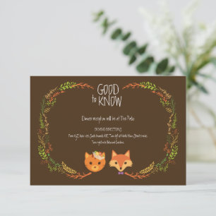 Whimsical Woodland Cat & Fox Wedding Begleitkarte
