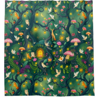 Whimsical Woodland Creatures Shotain Duschvorhang