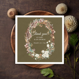 Whimsical Woodland Floral Foto Babydusche Serviette