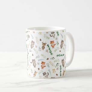 Whimsical Woodland Forest Baby Animals & Greenerie Kaffeetasse