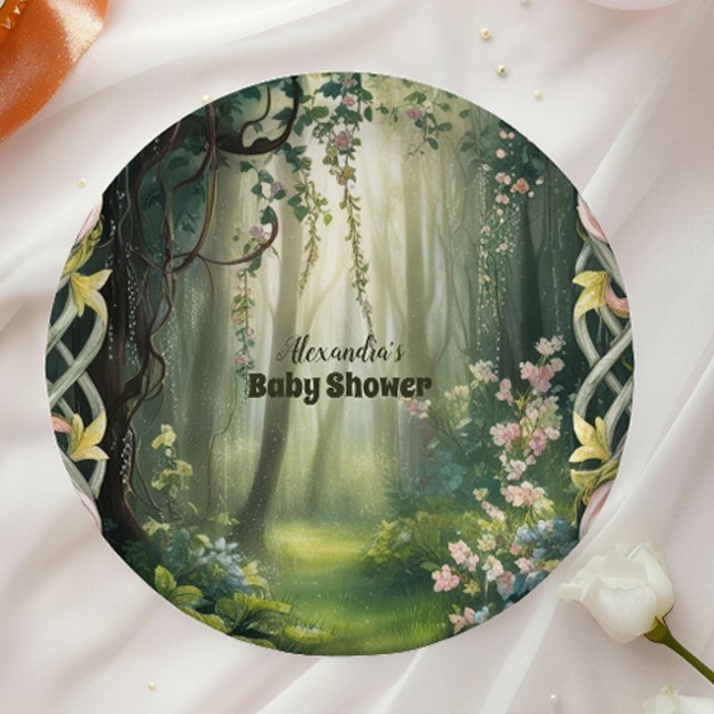 Whimsical Woodland Forest Baby Dusche Pappteller (Von Creator hochgeladen)