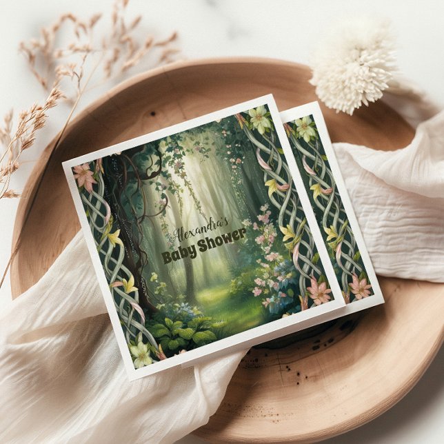 Whimsical Woodland Forest Baby Dusche Serviette (Von Creator hochgeladen)