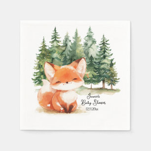 Whimsical Woodland Fox Baby Dusche Serviette