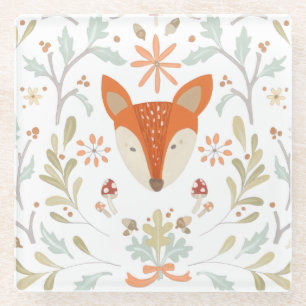 Whimsical Woodland Fox Glasuntersetzer
