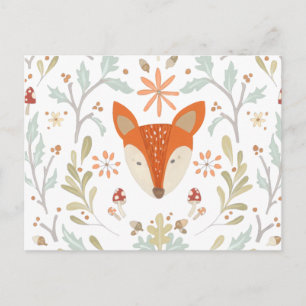 Whimsical Woodland Fox Postkarte