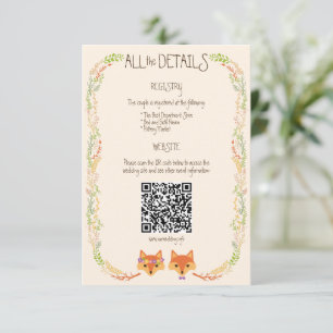 Whimsical Woodland Foxes (Elfenbein) Rustikale Hoc Begleitkarte