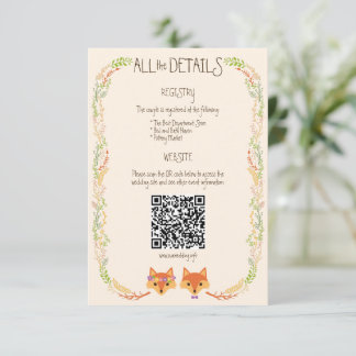 Whimsical Woodland Foxes (Elfenbein) Rustikale Hoc Begleitkarte