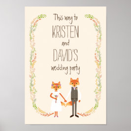 Whimsical Woodland Foxes Elfenbeinhühner Poster