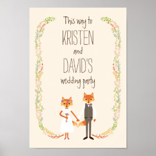 Whimsical Woodland Foxes Elfenbeinhühner Poster