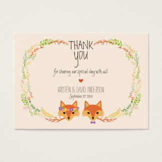Whimsical Woodland Foxes (Ivory) Gift Tags / Karte