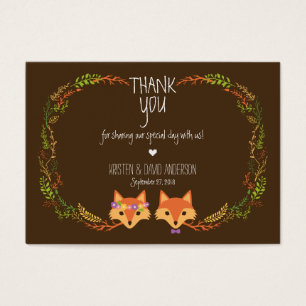 Whimsical Woodland Foxes Wedding Gift Tags / Karte