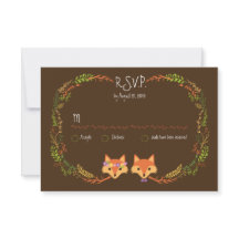 Whimsical Woodland Foxes Wedding RSVP
