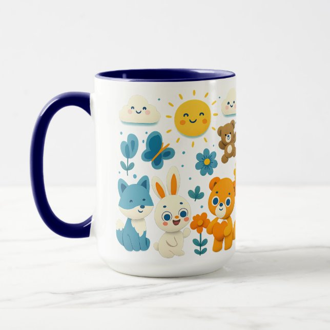Whimsical Woodland Friends Ceramic Mug Tasse (Links)