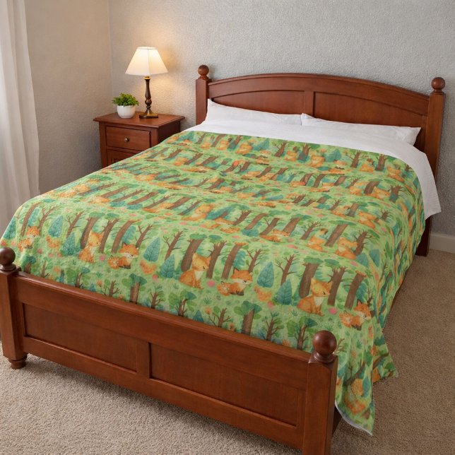 Whimsical Woodland Friends Fleecedecke (Von Creator hochgeladen)