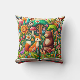 Whimsical Woodland Illustration Kissen