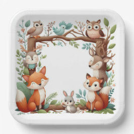 Whimsical Woodland Paper Plates Pappteller