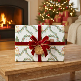 Whimsical Woodland Weihnachts-Tiere  Geschenkpapier