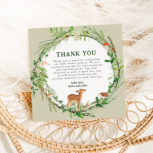 Whimsical Woodland Wreath Baby Dusche Dankeskarte