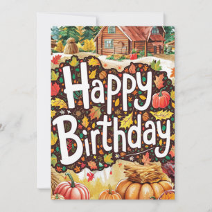 Whimsical Woods Herbst glücklich zum Geburtstag Karte