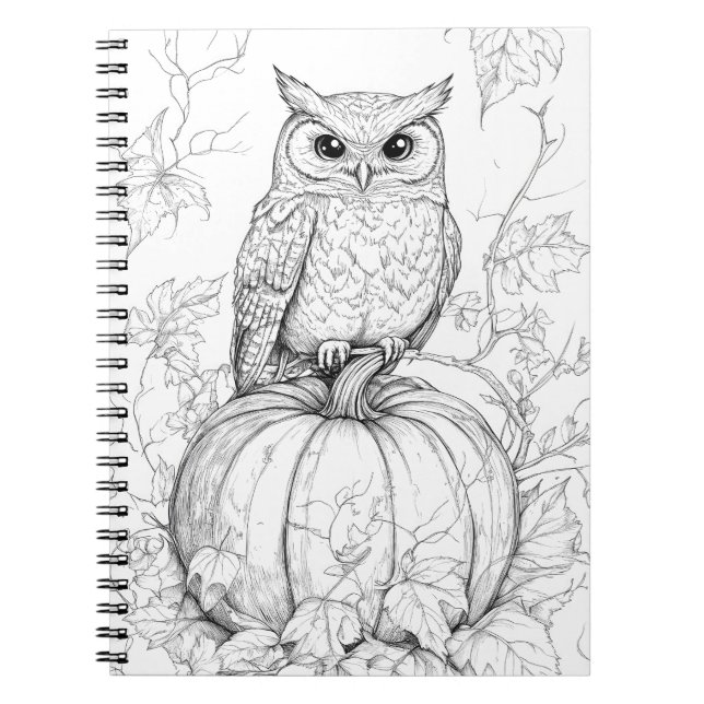 Whimsical Woods Notebook - Autumnal Owl Journal Notizblock (Vorderseite)