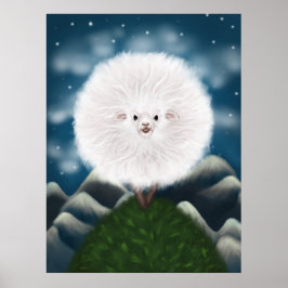 Whimsical Wooly: Alberne Super Fluffy Sheep auf de Poster