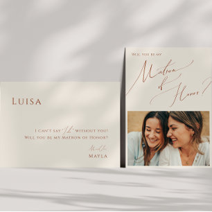 Whimsical Wüste Beige Foto Matron of Ehrencard Einladung