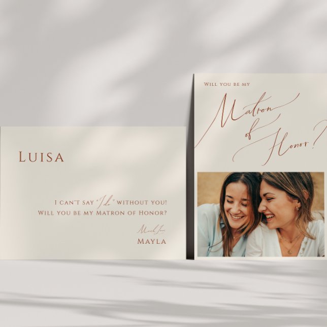 Whimsical Wüste Beige Foto Matron of Ehrencard Einladung (Von Creator hochgeladen)