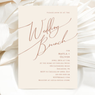 Whimsical Wüste Beige Hochzeitsbrunch Einladung