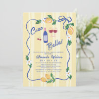 Whimsical Yellow Strip Ciao Bella Brautparty