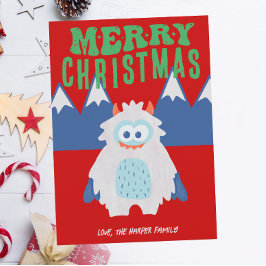 Whimsical Yeti Christmas Feiertagskarte