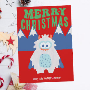 Whimsical Yeti Christmas Feiertagskarte
