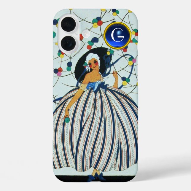 WHIMSICAL YOUNG MIRL Beauty Fashion Blue Monogram Case-Mate iPhone Hülle (Rückseite)