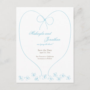 Whimsical zähmt den Knoten Save the Date: Blau Ankündigungspostkarte