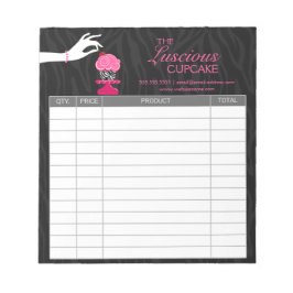 Whimsical Zebra Cupcake Bäckerei Einnahmen Notizblock