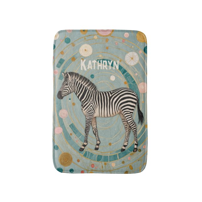 Whimsical Zebra Personalisiert Badematte (Vorderseite Vertikal)