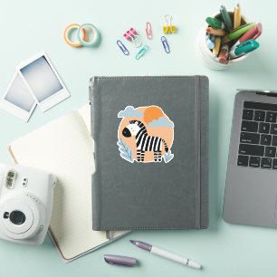 Whimsical Zebra skandinavisch beeinflusst Aufkleber