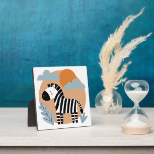 Whimsical Zebra skandinavisch beeinflusst Fotoplatte