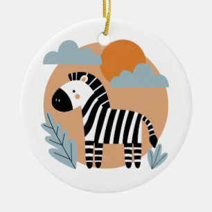 Whimsical Zebra skandinavisch beeinflusst Keramik Ornament