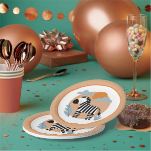 Whimsical Zebra skandinavisch beeinflusst Pappteller