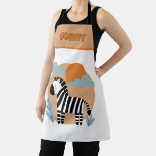 Whimsical Zebra skandinavisch beeinflusst Schürze
