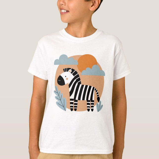 Whimsical Zebra skandinavisch beeinflusst T-Shirt (Vorderseite)