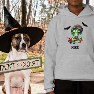Whimsical Zombie Flugzeug-Schiff Wasserfarbe Hallo Hoodie