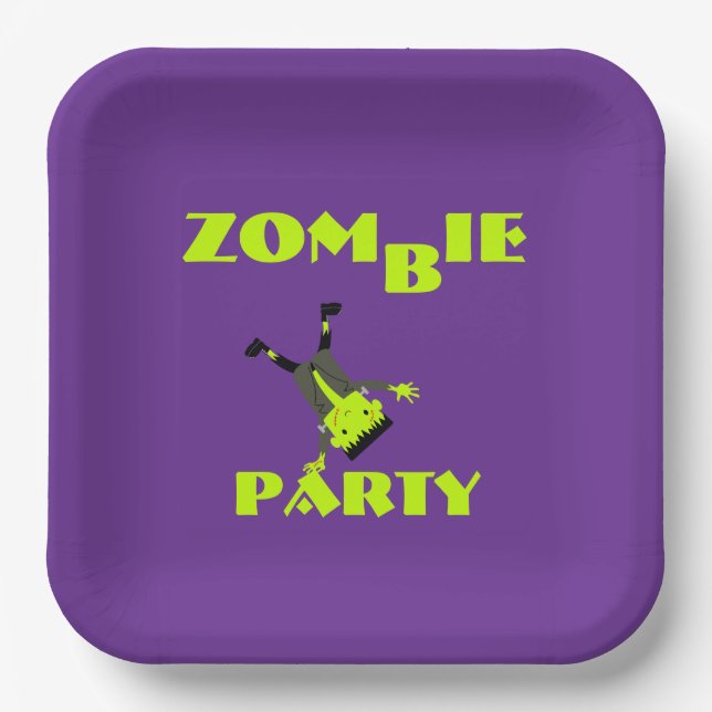 Whimsical Zombie Party Halloween-Party Pappteller (Vorderseite)