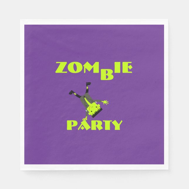 Whimsical Zombie Party Halloween-Party Serviette (Vorderseite)