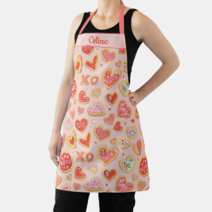 Whimsical Zucker Cookie Herzdesign in Pink Schürze